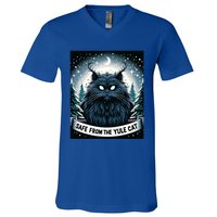 Safe From The Yule Cat Christmas Icelandic Iceland Folklore Gift V-Neck T-Shirt