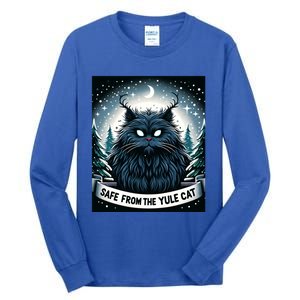 Safe From The Yule Cat Christmas Icelandic Iceland Folklore Gift Tall Long Sleeve T-Shirt