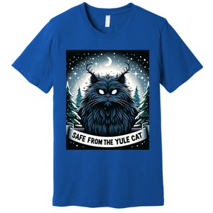 Safe From The Yule Cat Christmas Icelandic Iceland Folklore Gift Premium T-Shirt