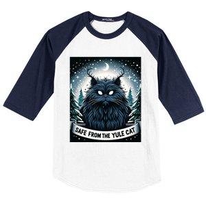 Safe From The Yule Cat Christmas Icelandic Iceland Folklore Gift Baseball Sleeve Shirt