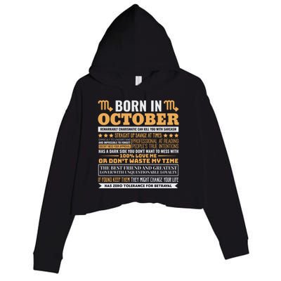 Scorpio Facts Traits Horoscope Zodiac Gift Crop Fleece Hoodie