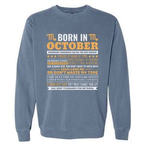 Scorpio Facts Traits Horoscope Zodiac Gift Garment-Dyed Sweatshirt