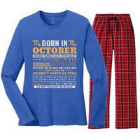 Scorpio Facts Traits Horoscope Zodiac Gift Women's Long Sleeve Flannel Pajama Set 