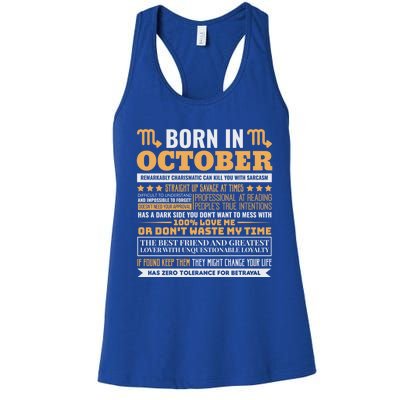 Scorpio Facts Traits Horoscope Zodiac Gift Women's Racerback Tank