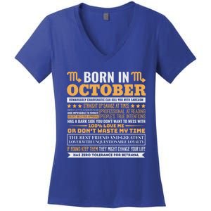 Scorpio Facts Traits Horoscope Zodiac Gift Women's V-Neck T-Shirt