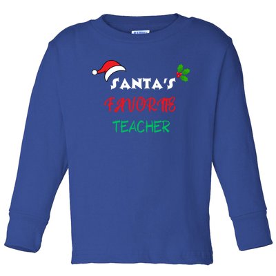 SantaS Favorite Teacher Gift Toddler Long Sleeve Shirt