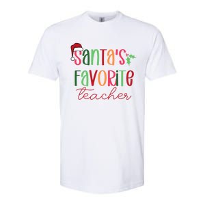 SantaS Favorite Teacher Gift Softstyle CVC T-Shirt