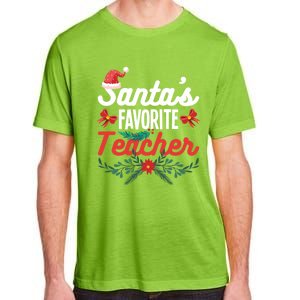 SantaS Favorite Teacher Gift Adult ChromaSoft Performance T-Shirt