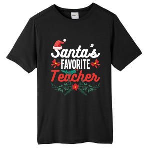 SantaS Favorite Teacher Gift Tall Fusion ChromaSoft Performance T-Shirt