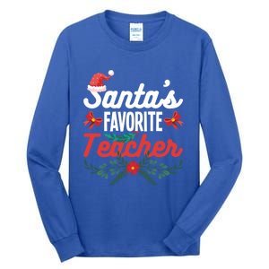 SantaS Favorite Teacher Gift Tall Long Sleeve T-Shirt