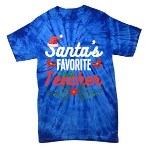 SantaS Favorite Teacher Gift Tie-Dye T-Shirt