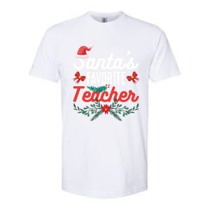 SantaS Favorite Teacher Gift Softstyle CVC T-Shirt