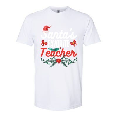 SantaS Favorite Teacher Gift Softstyle® CVC T-Shirt