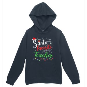 Santas Favorite Teacher Funny Christmas Santa Hat Light TShirt Urban Pullover Hoodie