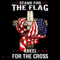 Stand for The Flag Kneel For The Cross High Crown Mesh Back Trucker Hat