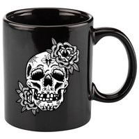 Skull Flower Tattoo 11oz C Handle Ceramic Mug