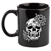 Skull Flower Tattoo 11oz C Handle Ceramic Mug