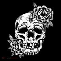 Skull Flower Tattoo Flatbill Hat