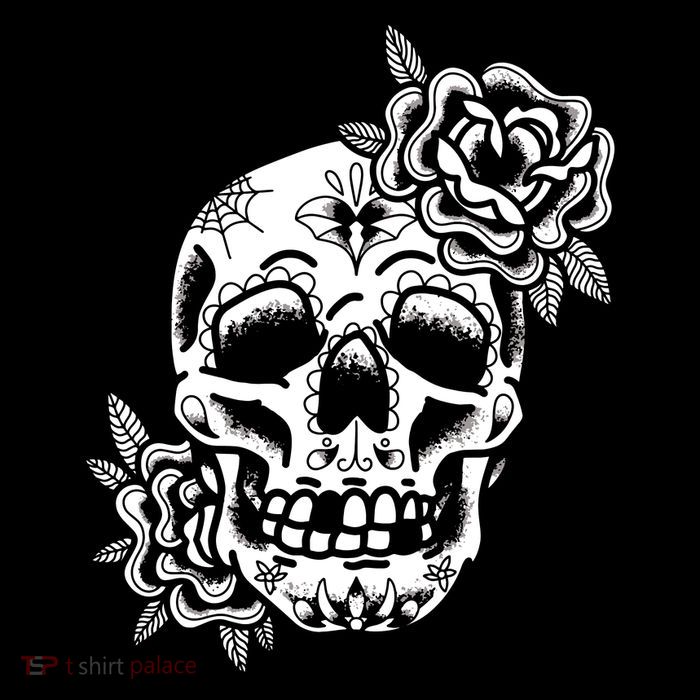 Skull Flower Tattoo Flatbill Hat