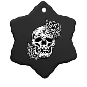 Skull Flower Tattoo Ceramic Star Ornament