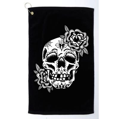 Skull Flower Tattoo Golf Towel