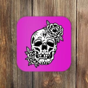 Skull Flower Tattoo Coaster