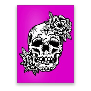 Skull Flower Tattoo Poster