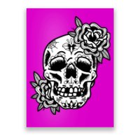 Skull Flower Tattoo Poster