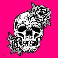 Skull Flower Tattoo Poster