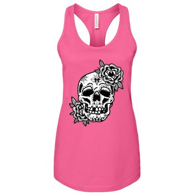 Skull Flower Tattoo Women's Racerback Tank