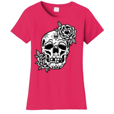 Skull Flower Tattoo Women's T-Shirt