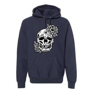 Skull Flower Tattoo Premium Hoodie