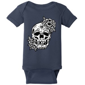 Skull Flower Tattoo Baby Bodysuit