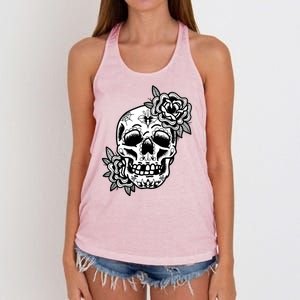 Skull Flower Tattoo Women's Knotted Racerback Tank