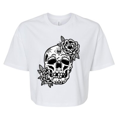 Skull Flower Tattoo Bella+Canvas Jersey Crop Tee