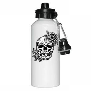 Skull Flower Tattoo Aluminum Water Bottle