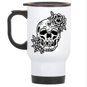 Skull Flower Tattoo Stainless Steel Travel Mug