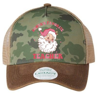 SantaS Favorite Teacher Pink Santa Christmas Teacher Great Gift Legacy Tie Dye Trucker Hat