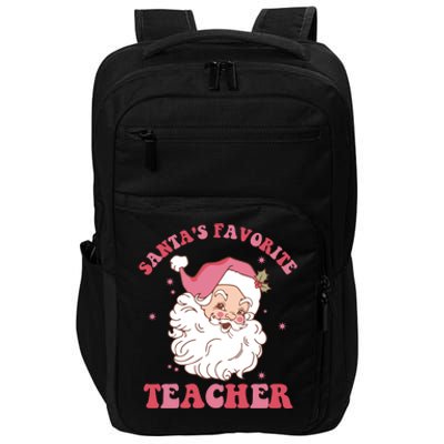 SantaS Favorite Teacher Pink Santa Christmas Teacher Great Gift Impact Tech Backpack