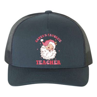 SantaS Favorite Teacher Pink Santa Christmas Teacher Great Gift Yupoong Adult 5-Panel Trucker Hat