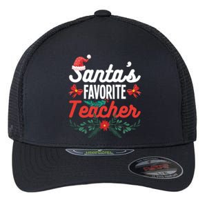 SantaS Favorite Teacher Gift Flexfit Unipanel Trucker Cap