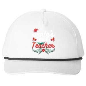 SantaS Favorite Teacher Gift Snapback Five-Panel Rope Hat