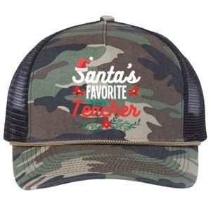 SantaS Favorite Teacher Gift Retro Rope Trucker Hat Cap