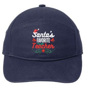 SantaS Favorite Teacher Gift 7-Panel Snapback Hat