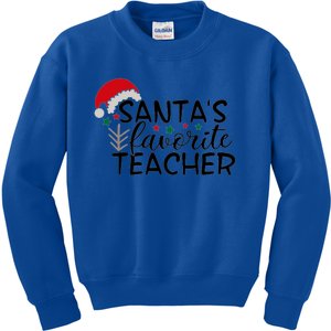 SantaS Favorite Teacher Gift Kids Sweatshirt