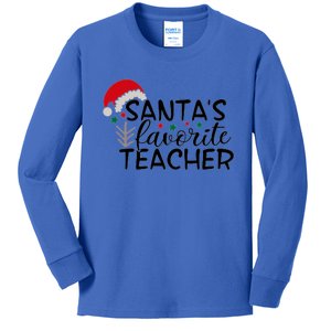 SantaS Favorite Teacher Gift Kids Long Sleeve Shirt