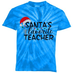 SantaS Favorite Teacher Gift Kids Tie-Dye T-Shirt