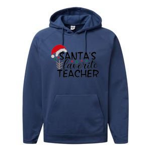 SantaS Favorite Teacher Gift Performance Fleece Hoodie