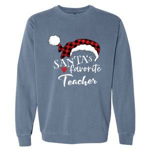 SantaS Favorite Teacher Gift Garment-Dyed Sweatshirt