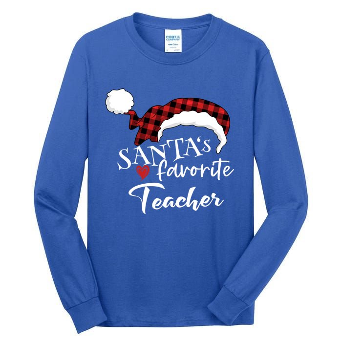 SantaS Favorite Teacher Gift Tall Long Sleeve T-Shirt